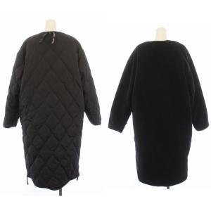 TAION ノーリーズ NOLLEY'S リバーシブル ダウンコート ロング ボア キルティング F 黒 /BM