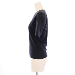 CELINE オールドセリーヌ マカダム Tシャツ カットソー 半袖 クルーネック ロゴ刺繍 42 ネイビー