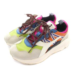 DIADORA スニーカー ローカット シューズ ビブラムソール UK5.5 24cm マルチカラー ピンク 175154-40048