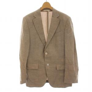 CROSSOVER テーラードジャケット リネン シングル サイドベンツ 7-46 ベージュ
