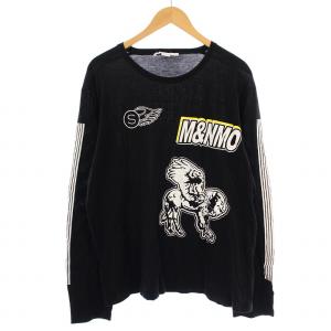 Tシャツ カットソー 長袖 クルーネック プリント S 黒 486976 /BM