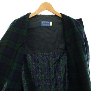 PENDLETON テーラードジャケット チェック柄 L 緑 グリーン 紺 ネイビー