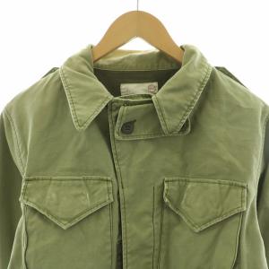 chimala ミリタリー ジャケット 長袖 ダメージ加工 L カーキ