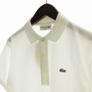 LACOSTE タグ付き ポロシャツ ロゴ 刺繍 半袖 3 白 ホワイト PH441E