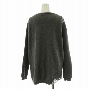 Ermanno Scervino ニット カットソー カシミヤ混 長袖 プルオーバー レース 38 グレー D312M358EFV