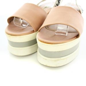 miumiu プラットフォームサンダル ロゴストラップ 厚底 36.5 ピンク