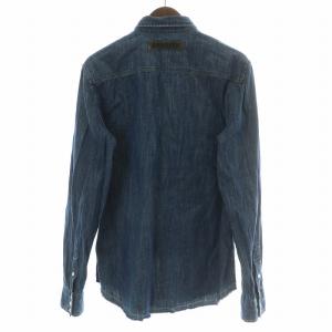 HYDROGEN デニムシャツ カジュアル 長袖 レギュラーカラー ワッペン 刺繍 M インディゴ /BB