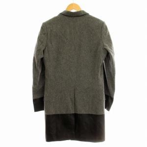 AZ junhashimoto ジュンハシモト テーラード チェスターコート J-123 ウール 羊革 M グレー