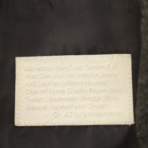 AZ junhashimoto ジュンハシモト テーラード チェスターコート J-123 ウール 羊革 M グレー