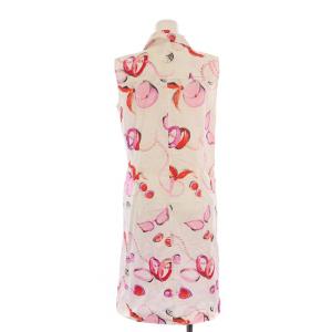 René シャツワンピース ひざ丈 ノースリーブ 総柄 36 白 ピンク