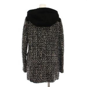 Aveniretoile S218-015 ダッフルコート ツイード トグルボタン ジップアップ 切替 ウール カシミヤ混 34