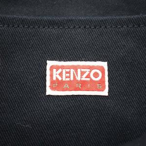 KENZO トートバッグ キャンバス 2WAY ショルダーバッグ 花柄 刺繍 黒 ブラック /G