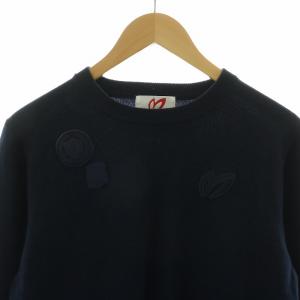 MASTER BUNNY ニット セーター 薄手 プルオーバー 長袖 ワッペン 5 ネイビー 158-6270151 /NQ