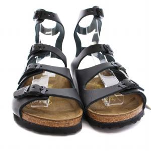 BIRKENSTOCK ATHEN アテネ グラディエーターサンダル ストラップ フラット レザー 35 黒 032193 /YM