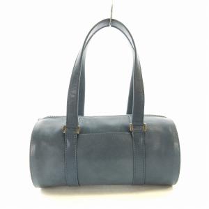 HIROFU ミニボストンバッグ ハンド レザー 青 ブルー