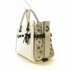 COACH 2WAY スワッガー ハンドバッグ 花柄 白 ホワイト 5909127 /EE MT