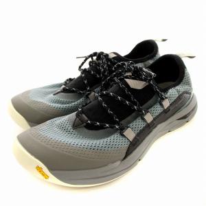 メッシュ スニーカー ビブラムソール 4mm offset 約26cm グレー 水色 /G