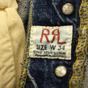RRL ラルフローレン デニムパンツ Lot 001 ダメージ加工 ボタンフライ 34 インディゴ