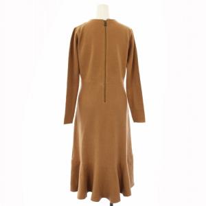 Chesty フラワー刺繍ニットワンピース ロング 長袖 1 茶 13W515. /TK