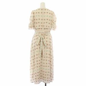 SNIDEL 小花柄ミドルワンピース ロング 半袖 花柄 1 アイボリー SWFO191031 /TK