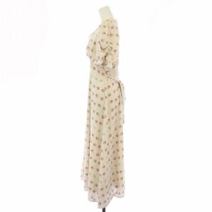 SNIDEL 小花柄ミドルワンピース ロング 半袖 花柄 1 アイボリー SWFO191031 /TK