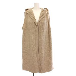 ロング ベスト ニット キルティング 切替 フード付き 1 ベージュ 13660-00774 /YM