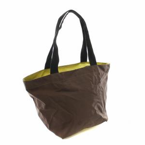 Hervé Chapelier トートバッグ ハンドバッグ 舟型 ナイロン 茶 ブラウン 黄緑 イエローグリーン 913N /YT