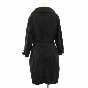 PRADA 08年製 ステンカラーコート アウター ミドル リボンベルト 42 黒 ブラック /YT