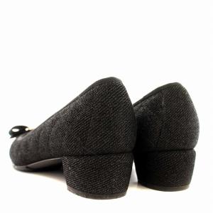 Salvatore Ferragamo ヴァラ パンプス キルティング ローヒール 5.5 黒 ブラック