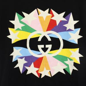 GUCCI 21AW インターロッキングG Tシャツ カットソー クルーネック 半袖 GG柄 プリント M 黒 ブラック