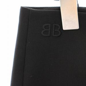 BALENCIAGA パンツ スラックス ロゴ刺繍 38 黒 ブラック 492094 /YT