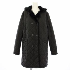 キルティングコート 中綿 裏ボア アウター フード 38 黒 /TK