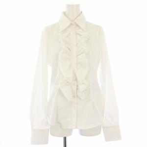 シャツ ブラウス 長袖 ストライプ フリル 2 白 T4019FG3349 /TK