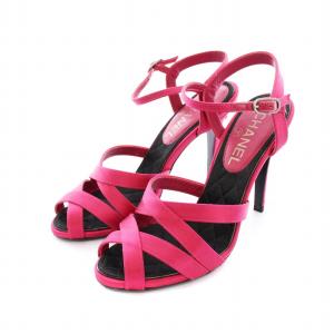 ココマーク サンダル ピンヒール ハイヒール サテン 36.5C ローズピンク G28507 /YM