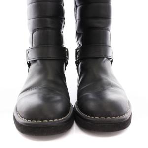 CHANEL エンジニアブーツ ココマーク スターモチーフ レザー 37 黒 G30209