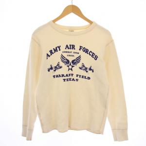 Tシャツ カットソー 長袖 クルーネック ロゴ L アイボリー /BM