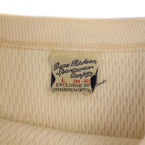 BUZZ RICKSON’S Tシャツ カットソー 長袖 クルーネック ロゴ L アイボリー /BM