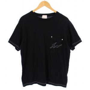 fragment design Tシャツ カットソー 半袖 クルーネック サンダー刺繍 L 黒 FMT110002