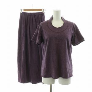 セットアップ フレアスカート カットソー ロング 半袖 M パープル J0132US531 /NQ