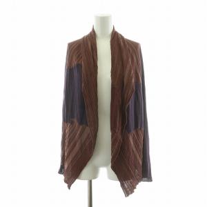 JURGEN LEHL セットアップ ニット スカート カーディガン 長袖 ロング 柄 M ブラウン パープル J0182KS601