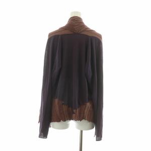 JURGEN LEHL セットアップ ニット スカート カーディガン 長袖 ロング 柄 M ブラウン パープル J0182KS601