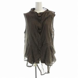 シャツ ブラウス インナー付き ノースリーブ 40 茶 ブラウン 03122257 /EE