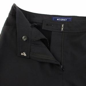 M'S GRACY 23SS 裾リボンクロップドパンツ テーパードパンツ スラックス ジップフライ 38 黒 ブラック NM-316309