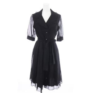 ワンピース ロング チュール 5分袖 36 黒 IT-721316 /MM
