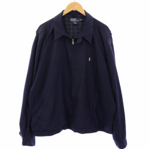 スウィングトップ ジャケット ブルゾン ロゴ 刺繍 ジップアップ XXL 紺 /TK