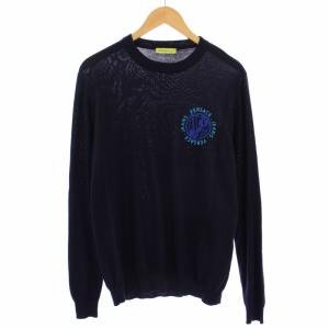 JEANS ニット セーター 長袖 刺繍 L 紺 B5GMA816 /TK