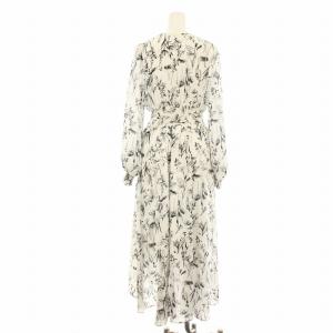 FRAY I.D 22AW FFKB225601 ワンピース フレア ロング マキシ 長袖 Vネック 花柄 プリント F