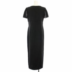 Christian Dior ワンピース ロング 半袖 カシュクール風 ヴィンテージ 絹 シルク 11 黒 ブラック MDN6R0300