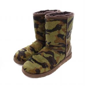 クラシックショートブーツ ムートン ハラコ カモフラ 迷彩柄 US6 23cm カーキ 黒 茶 1003389