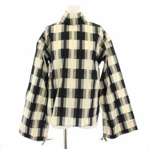 LE CIEL BLEU セットアップ 上下 ブラウス カットソー 2way チェックレイヤードスカート ロング フレア 36 黒